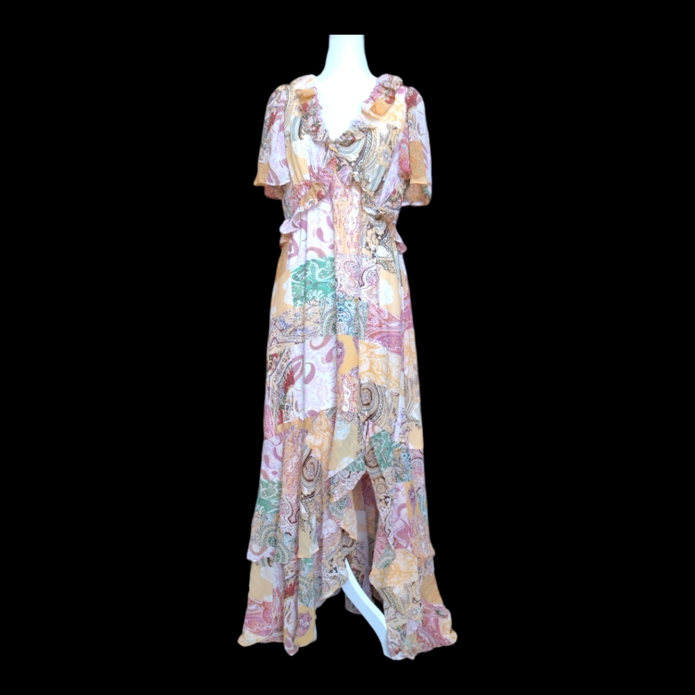 Paisley Print Chiffon Dress - Picture 5 of 11